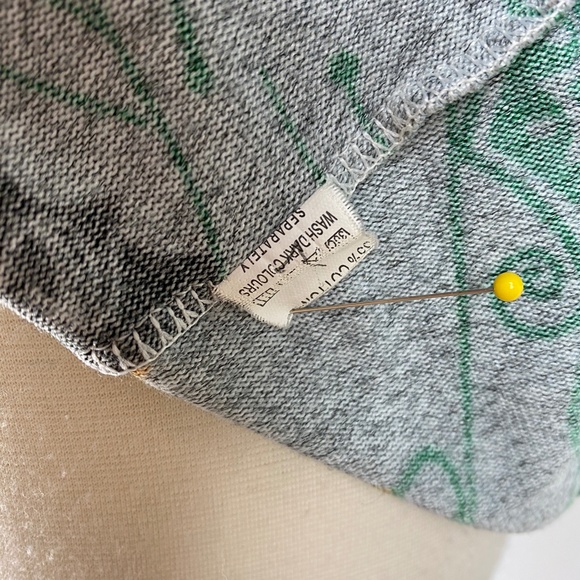 Womens Anime Girls Border Print Tunic Knit Dress Gray Green Black 3/4 Sleeves SM - Picture 9 of 9